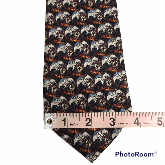 Looney Tunes Men's Tie Tazmanian Devil 1999 Warner Bros 100% Polyester Preowned - Picture 7 of 7